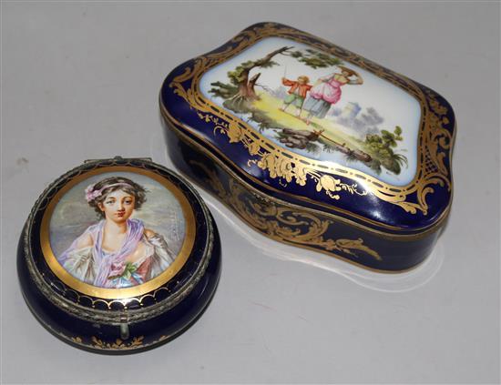 Two Limoges Sevres style boxes and covers